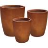imageKante 181quot205quot224quot H Tall Round Concrete Planters Set of 3 Outdoor Indoor Modern Decorative Plant Pots with Drainage Hole ampamp Rubber Plug for Home ampamp Garden Pure WhiteIron Oxide