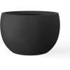imageKante 199quot Dia Round Concrete Planter OutdoorIndoor Large Bowl Plant Pots with Drainage Hole and Rubber Plug for Garden Patio Balcony Home Pure WhiteBlack