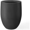 imageKante 217quot H White Concrete Tall Planter Large Outdoor Indoor Decorative Pot with Drainage Hole and Rubber Plug Modern Round Style for Home and GardenBurnished Black