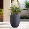 imageKante 217quot H White Concrete Tall Planter Large Outdoor Indoor Decorative Pot with Drainage Hole and Rubber Plug Modern Round Style for Home and GardenCharcoal