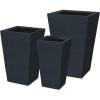 imageKante 24quot Tall Lightweight Concrete Modern Tapered Tall Rectangle Outdoor Planter with Drainage Hole Large Outdoor Indoor Modern Planter for Home and Garden Pure WhiteCharcoal