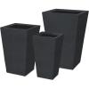 imageKante 24quot Tall Lightweight Concrete Modern Tapered Tall Rectangle Outdoor Planter with Drainage Hole Large Outdoor Indoor Modern Planter for Home and Garden Pure WhiteBurnished Black