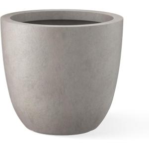 imageKante 18quot14quot10quot Dia Concrete Round Planters Set of 3 Outdoor Indoor Large Planter Pots with Drainage Hole and Rubber Plug for Home Patio Garden Pure WhiteBuff Concrete