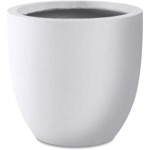 imageKante 18quot14quot10quot Dia Concrete Round Planters Set of 3 Outdoor Indoor Large Planter Pots with Drainage Hole and Rubber Plug for Home Patio Garden Pure WhitePure White