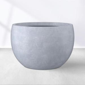 imageKante 199quot Dia Round Concrete Planter OutdoorIndoor Large Bowl Plant Pots with Drainage Hole and Rubber Plug for Garden Patio Balcony Home Pure WhiteSlate Gray