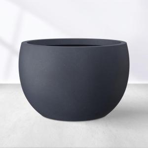 imageKante 199quot Dia Round Concrete Planter OutdoorIndoor Large Bowl Plant Pots with Drainage Hole and Rubber Plug for Garden Patio Balcony Home Pure WhiteDark Gray