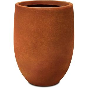 imageKante 217quot H White Concrete Tall Planter Large Outdoor Indoor Decorative Pot with Drainage Hole and Rubber Plug Modern Round Style for Home and GardenIron Oxide