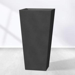 imageKante 24quot Tall Lightweight Concrete Modern Tapered Tall Rectangle Outdoor Planter with Drainage Hole Large Outdoor Indoor Modern Planter for Home and Garden Pure WhiteOnyx