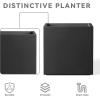 imageKante 10 Inch Square Concrete Planter for Outdoor Indoor Home Patio Garden Large Plant Pot with Drainage Hole and Rubber Plug Pure WhiteBlack