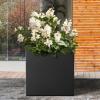imageKante 10 Inch Square Concrete Planter for Outdoor Indoor Home Patio Garden Large Plant Pot with Drainage Hole and Rubber Plug Pure WhiteBlack