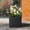 imageKante 10 Inch Square Concrete Planter for Outdoor Indoor Home Patio Garden Large Plant Pot with Drainage Hole and Rubber Plug Pure WhiteBlack