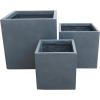 imageKante 10 Inch Square Concrete Planter for Outdoor Indoor Home Patio Garden Large Plant Pot with Drainage Hole and Rubber Plug Pure WhiteCharcoal