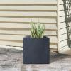 imageKante 10 Inch Square Concrete Planter for Outdoor Indoor Home Patio Garden Large Plant Pot with Drainage Hole and Rubber Plug Pure WhiteCharcoal