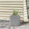 imageKante 10 Inch Square Concrete Planter for Outdoor Indoor Home Patio Garden Large Plant Pot with Drainage Hole and Rubber Plug Pure WhiteConcrete Gray