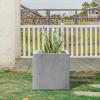 imageKante 10 Inch Square Concrete Planter for Outdoor Indoor Home Patio Garden Large Plant Pot with Drainage Hole and Rubber Plug Pure WhiteConcrete Gray