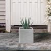 imageKante 10 Inch Square Concrete Planter for Outdoor Indoor Home Patio Garden Large Plant Pot with Drainage Hole and Rubber Plug Pure WhiteConcrete Gray