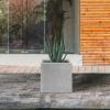 imageKante 10 Inch Square Concrete Planter for Outdoor Indoor Home Patio Garden Large Plant Pot with Drainage Hole and Rubber Plug Pure WhiteConcrete Gray