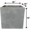 imageKante 10 Inch Square Concrete Planter for Outdoor Indoor Home Patio Garden Large Plant Pot with Drainage Hole and Rubber Plug Pure WhiteLight Gray