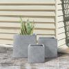imageKante 10 Inch Square Concrete Planter for Outdoor Indoor Home Patio Garden Large Plant Pot with Drainage Hole and Rubber Plug Pure WhiteLight Gray