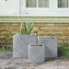 imageKante 10 Inch Square Concrete Planter for Outdoor Indoor Home Patio Garden Large Plant Pot with Drainage Hole and Rubber Plug Pure WhiteLight Gray