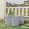 imageKante 10 Inch Square Concrete Planter for Outdoor Indoor Home Patio Garden Large Plant Pot with Drainage Hole and Rubber Plug Pure WhiteLight Gray