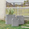 imageKante 10 Inch Square Concrete Planter for Outdoor Indoor Home Patio Garden Large Plant Pot with Drainage Hole and Rubber Plug Pure WhiteNatural Concrete