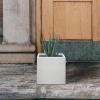 imageKante 10 Inch Square Concrete Planter for Outdoor Indoor Home Patio Garden Large Plant Pot with Drainage Hole and Rubber Plug Pure WhitePure White