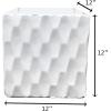 imageKante 10 Inch Square Concrete Planter for Outdoor Indoor Home Patio Garden Large Plant Pot with Drainage Hole and Rubber Plug Pure WhitePure White Scale