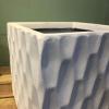 imageKante 10 Inch Square Concrete Planter for Outdoor Indoor Home Patio Garden Large Plant Pot with Drainage Hole and Rubber Plug Pure WhitePure White Scale