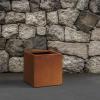 imageKante 10 Inch Square Concrete Planter for Outdoor Indoor Home Patio Garden Large Plant Pot with Drainage Hole and Rubber Plug Pure WhiteRusty