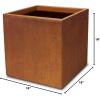 imageKante 10 Inch Square Concrete Planter for Outdoor Indoor Home Patio Garden Large Plant Pot with Drainage Hole and Rubber Plug Pure WhiteRusty