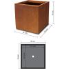 imageKante 10 Inch Square Concrete Planter for Outdoor Indoor Home Patio Garden Large Plant Pot with Drainage Hole and Rubber Plug Pure WhiteRusty