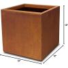 imageKante 10 Inch Square Concrete Planter for Outdoor Indoor Home Patio Garden Large Plant Pot with Drainage Hole and Rubber Plug Pure WhiteRusty