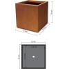imageKante 10 Inch Square Concrete Planter for Outdoor Indoor Home Patio Garden Large Plant Pot with Drainage Hole and Rubber Plug Pure WhiteRusty