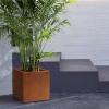 imageKante 10 Inch Square Concrete Planter for Outdoor Indoor Home Patio Garden Large Plant Pot with Drainage Hole and Rubber Plug Pure WhiteRusty