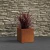 imageKante 10 Inch Square Concrete Planter for Outdoor Indoor Home Patio Garden Large Plant Pot with Drainage Hole and Rubber Plug Pure WhiteRusty