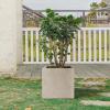 imageKante 10 Inch Square Concrete Planter for Outdoor Indoor Home Patio Garden Large Plant Pot with Drainage Hole and Rubber Plug Pure WhiteWeathered Gray