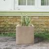 imageKante 10 Inch Square Concrete Planter for Outdoor Indoor Home Patio Garden Large Plant Pot with Drainage Hole and Rubber Plug Pure WhiteWeathered Gray