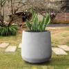 imageKante 116quot Dia Round Concrete Planter Outdoor Indoor Large Plant Pots Containers with Drainage Hole and Rubber Plug for Home Garden Patio Pure WhiteNatural Concrete