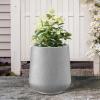 imageKante 116quot Dia Round Concrete Planter Outdoor Indoor Large Plant Pots Containers with Drainage Hole and Rubber Plug for Home Garden Patio Pure WhiteNatural Concrete