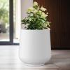 imageKante 116quot Dia Round Concrete Planter Outdoor Indoor Large Plant Pots Containers with Drainage Hole and Rubber Plug for Home Garden Patio Pure WhitePure White