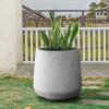 imageKante 116quot Dia Round Concrete Planter Outdoor Indoor Large Plant Pots Containers with Drainage Hole and Rubber Plug for Home Garden Patio Pure WhiteNatural Concrete