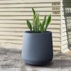 imageKante 116quot Dia Round Concrete Planter Outdoor Indoor Large Plant Pots Containers with Drainage Hole and Rubber Plug for Home Garden Patio Pure WhiteCharcoal