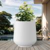 imageKante 116quot Dia Round Concrete Planter Outdoor Indoor Large Plant Pots Containers with Drainage Hole and Rubber Plug for Home Garden Patio Pure WhitePure White