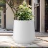 imageKante 116quot Dia Round Concrete Planter Outdoor Indoor Large Plant Pots Containers with Drainage Hole and Rubber Plug for Home Garden Patio Pure WhitePure White