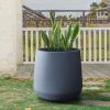 imageKante 116quot Dia Round Concrete Planter Outdoor Indoor Large Plant Pots Containers with Drainage Hole and Rubber Plug for Home Garden Patio Pure WhiteCharcoal