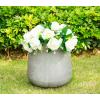 imageKante 116quot Dia Round Concrete Planter Outdoor Indoor Large Plant Pots Containers with Drainage Hole and Rubber Plug for Home Garden Patio Pure WhiteNatural Concrete