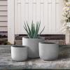 imageKante 13quot11quot9quot Dia Pure White Concrete Round Planters Set of 3 Outdoor Indoor Modern Planter Pots Lightweight Weather Resistant Seamless with Drainage HoleNatural Concrete