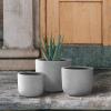 imageKante 13quot11quot9quot Dia Pure White Concrete Round Planters Set of 3 Outdoor Indoor Modern Planter Pots Lightweight Weather Resistant Seamless with Drainage HoleNatural Concrete