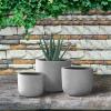 imageKante 13quot11quot9quot Dia Pure White Concrete Round Planters Set of 3 Outdoor Indoor Modern Planter Pots Lightweight Weather Resistant Seamless with Drainage HoleNatural Concrete